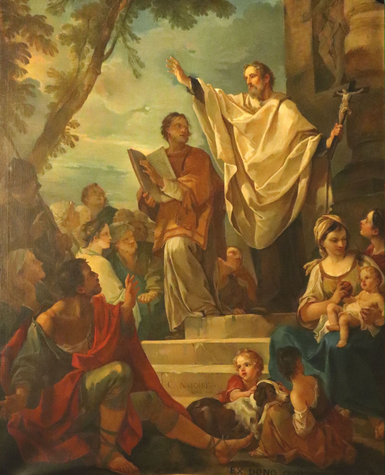 Charles-Joseph Natoire: Ferreolus predigt, 1754, in der Kathedrale Saint-Jean in Besançon