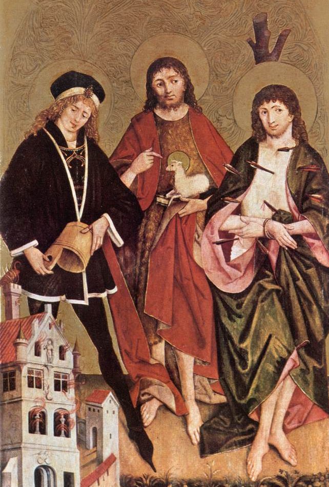 Hans Strigel: Florian mit Johannes (Mitte) und Sebastian (rechts), um 1480, Museum der schönen Künste in Budapest