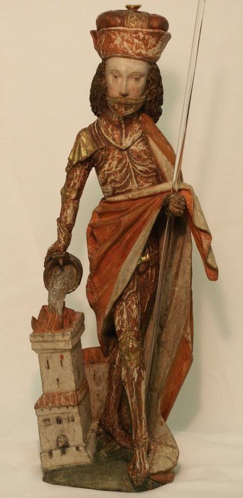Statue aus Österreich, 2. Hälfte des 15. Jahrhunderts, im Higgins Armory Museum in Worcester in Massachusetts, USA