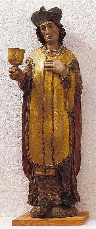 Statue in der Pfarrkirche in Laatsch/Laudes im Vinschgau