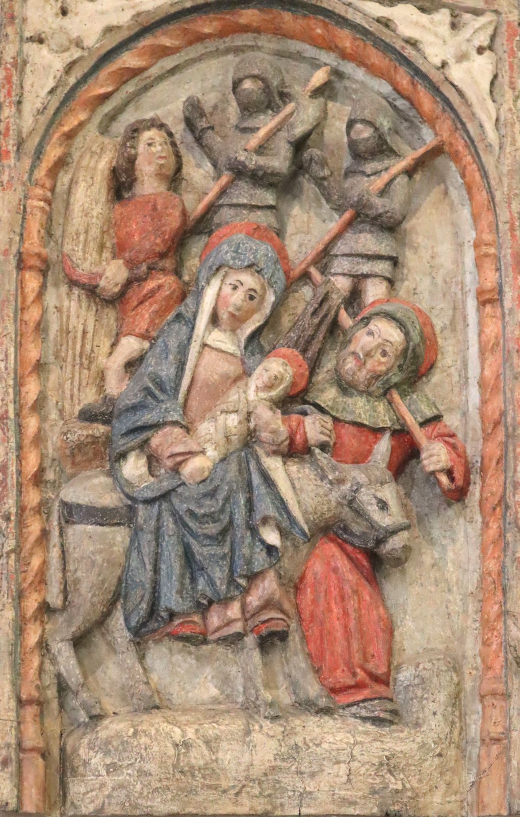 Relief, 16. Jahrhundert, in der Kirche Saint-Mélaine in Morlaix bei Quimper in Frankreich