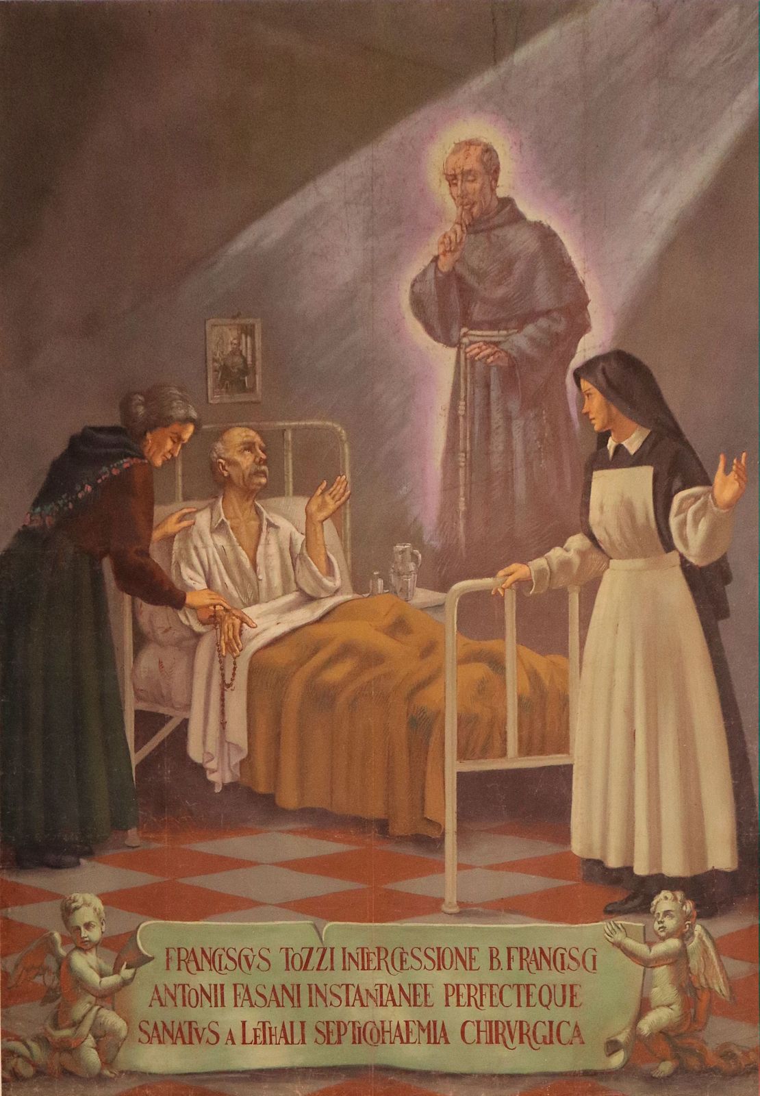 Gemälde: Franziskus Antonius als Krankenheiler, in der Kirche San Francesco in Lucera