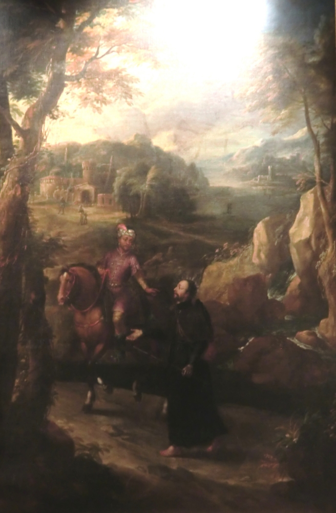 Amberes Godofredo Maes: Franz im Gefolge des noblen Ryokei auf dem Weg nach Kyoto, 1692, im Museum in der Burg Javier