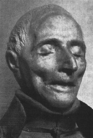Franz' Totenmaske, in der Kirche Gesù Nuovo in Neapel