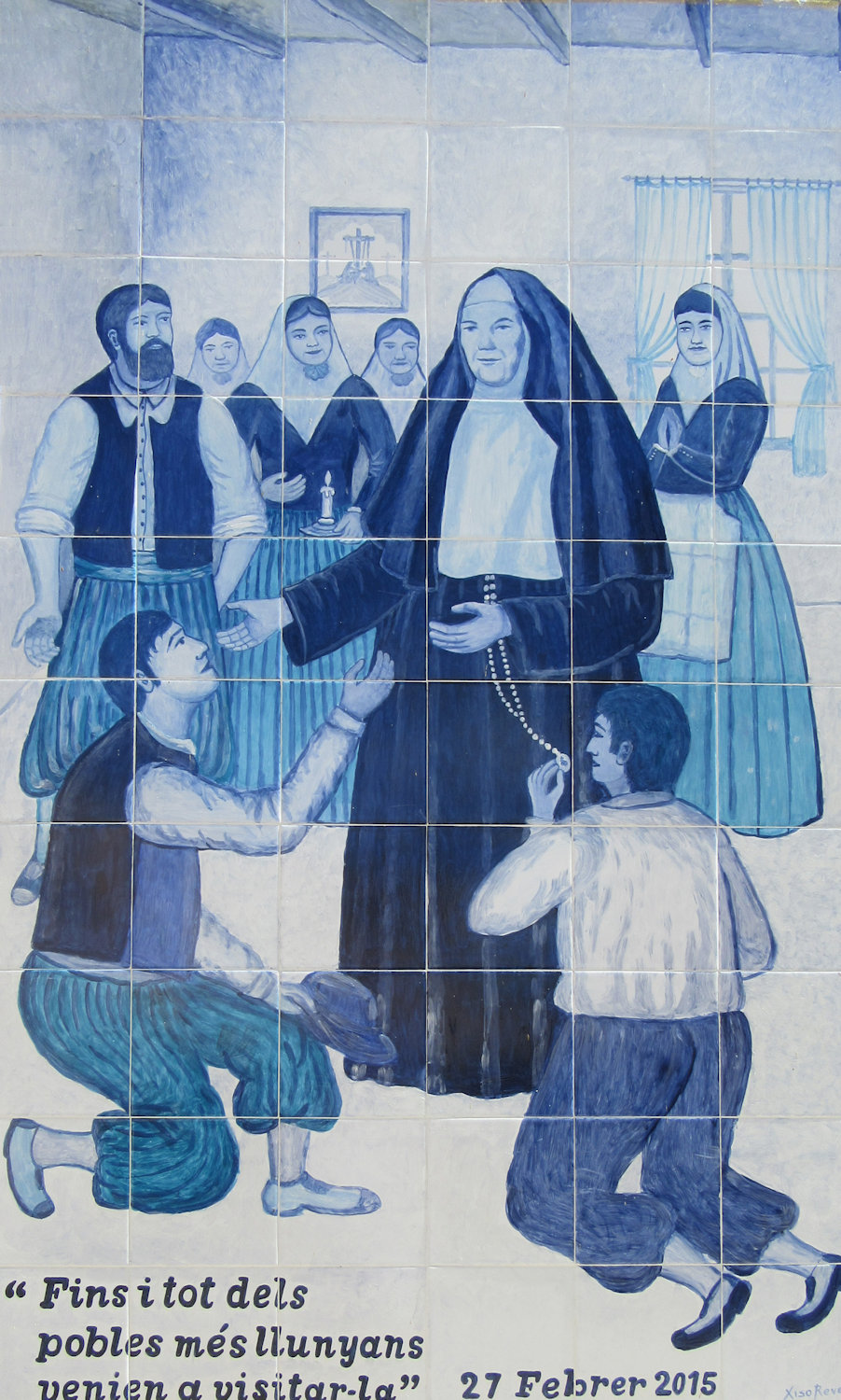 Azulejo: Franziska Anna hilft Armen, 2015, nahe des Klosters in Sencelles