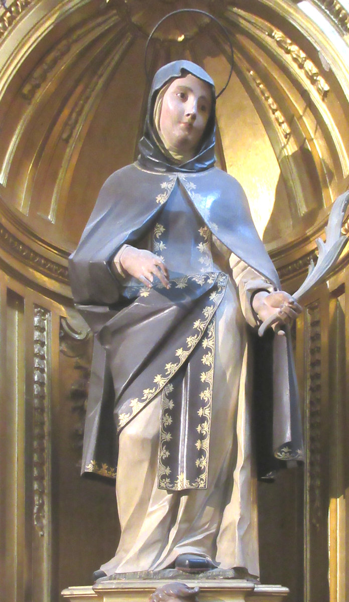 Statue: Engratia, 18. Jahrhundert, in der Fructus, Valentin und Engratia geweihten Kapelle in der Kathedrale in Segovia