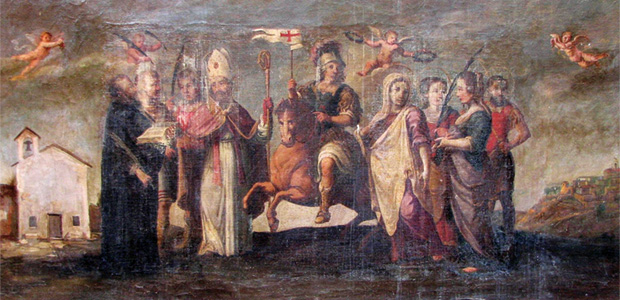 Den hellige Fulgentius med Viktor og andre © Joachim Schäfer – Ökumenisches Heiligenlexikon