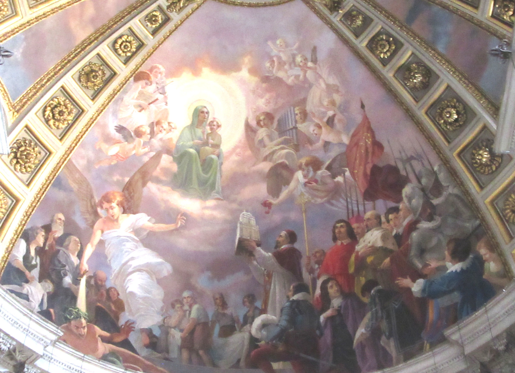 Giuseppe Passeri: Papst Johannes I. erhält das Marienbild, um 1700, in der Kirche Santa Maria in Portico in Campitelli  in Rom