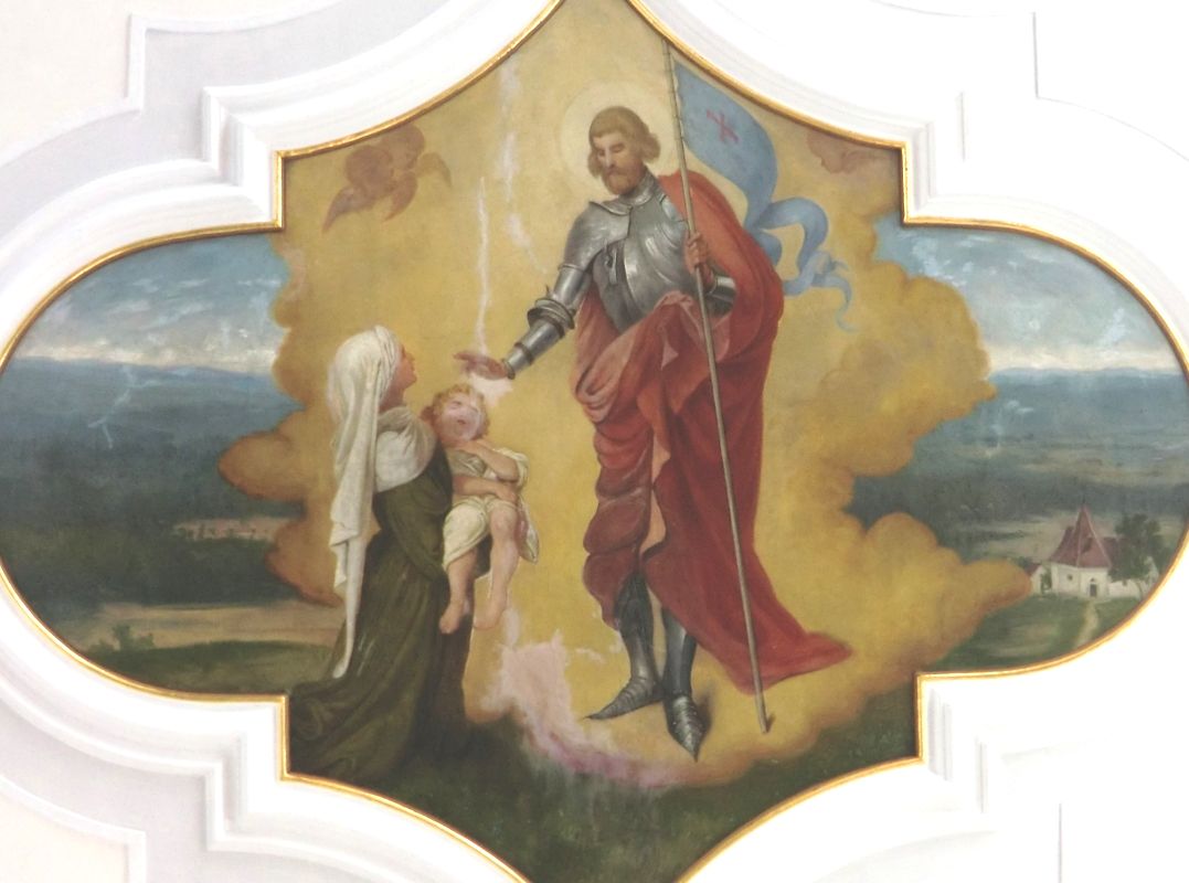 Ferdinand Kaltenbacher: Deckenfresko, 1890/91, in der Pfarrkirche St. Gangolf in Wolpertswende