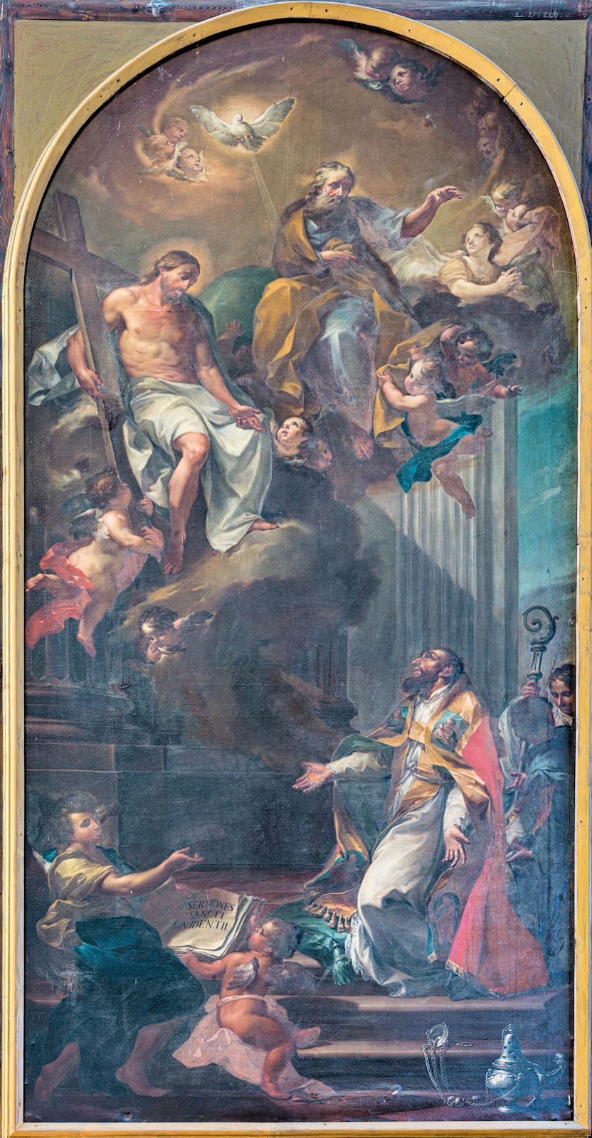 Gaudentius vor der heiligen Dreieinigkeit, Altarbild in der Kathedrale in Brescia