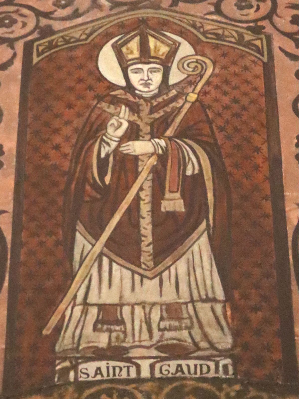 Fresko in der Kirche Saint-Paterne in Saint-Pair-sur-Mer