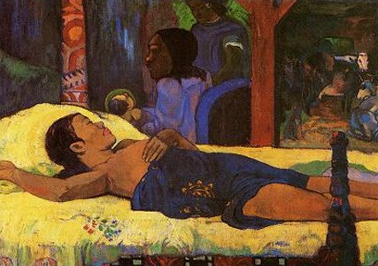 Paul Gauguin: Geburt  des Gotteskindes (Te tamari no atua), 1896, in der Neuen Pinakothek in München