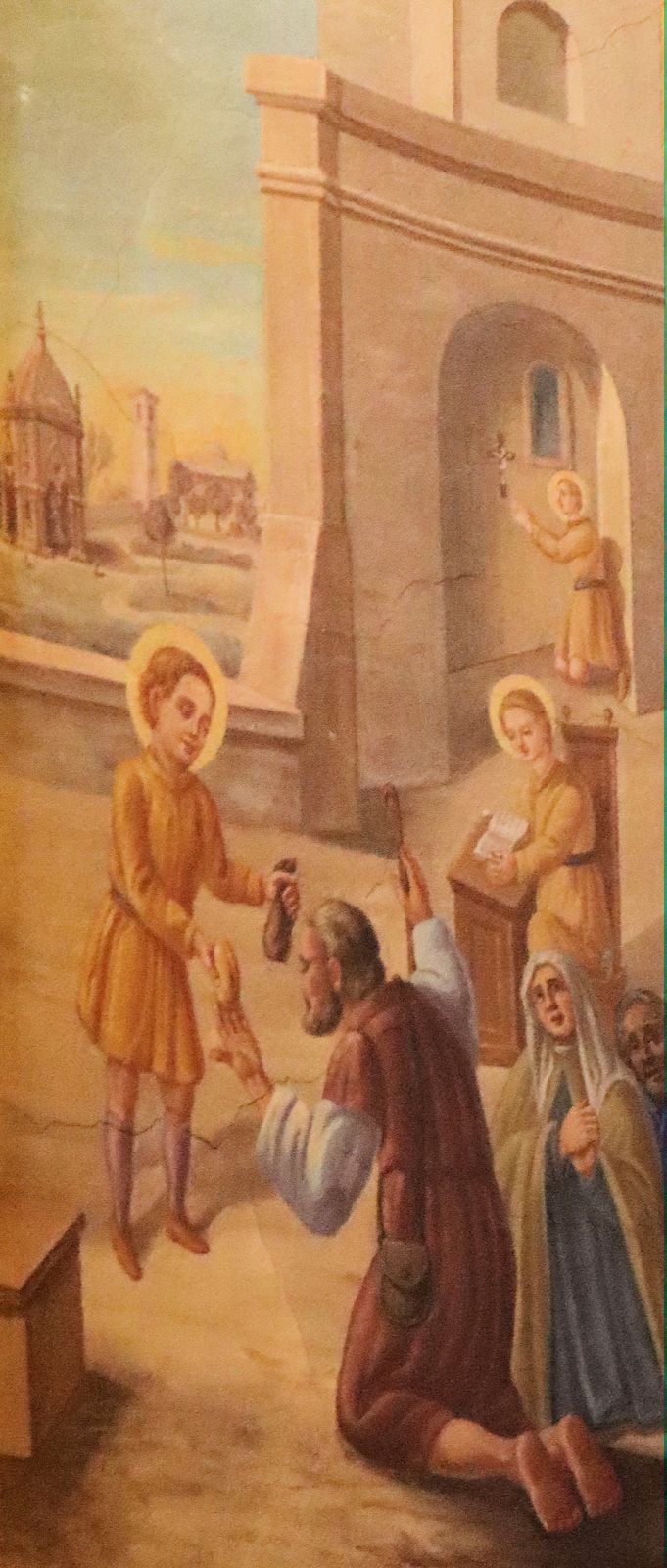 Schon als Jüngling betet Geminianus und verteilt Almosen