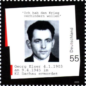 Sonderbriefmarke zu Georg Elser vom Januar 2003