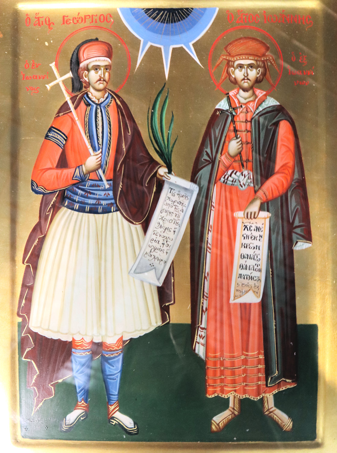 Ikone: Georg (links) und Johannes von Ioannina, in der Kapelle an der Metropolitankirche in Ioannina
