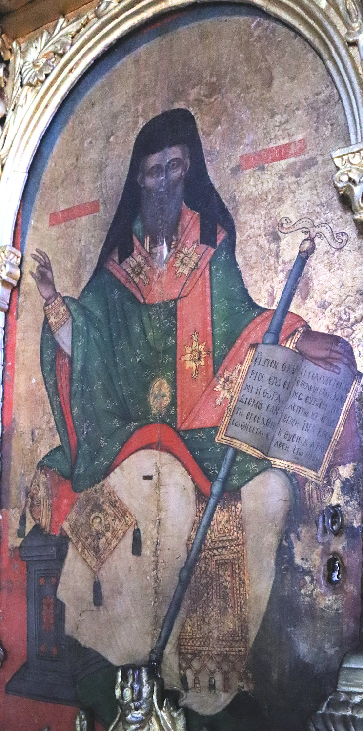 Ikone im Katholikon seines Klosters nahe Omala
