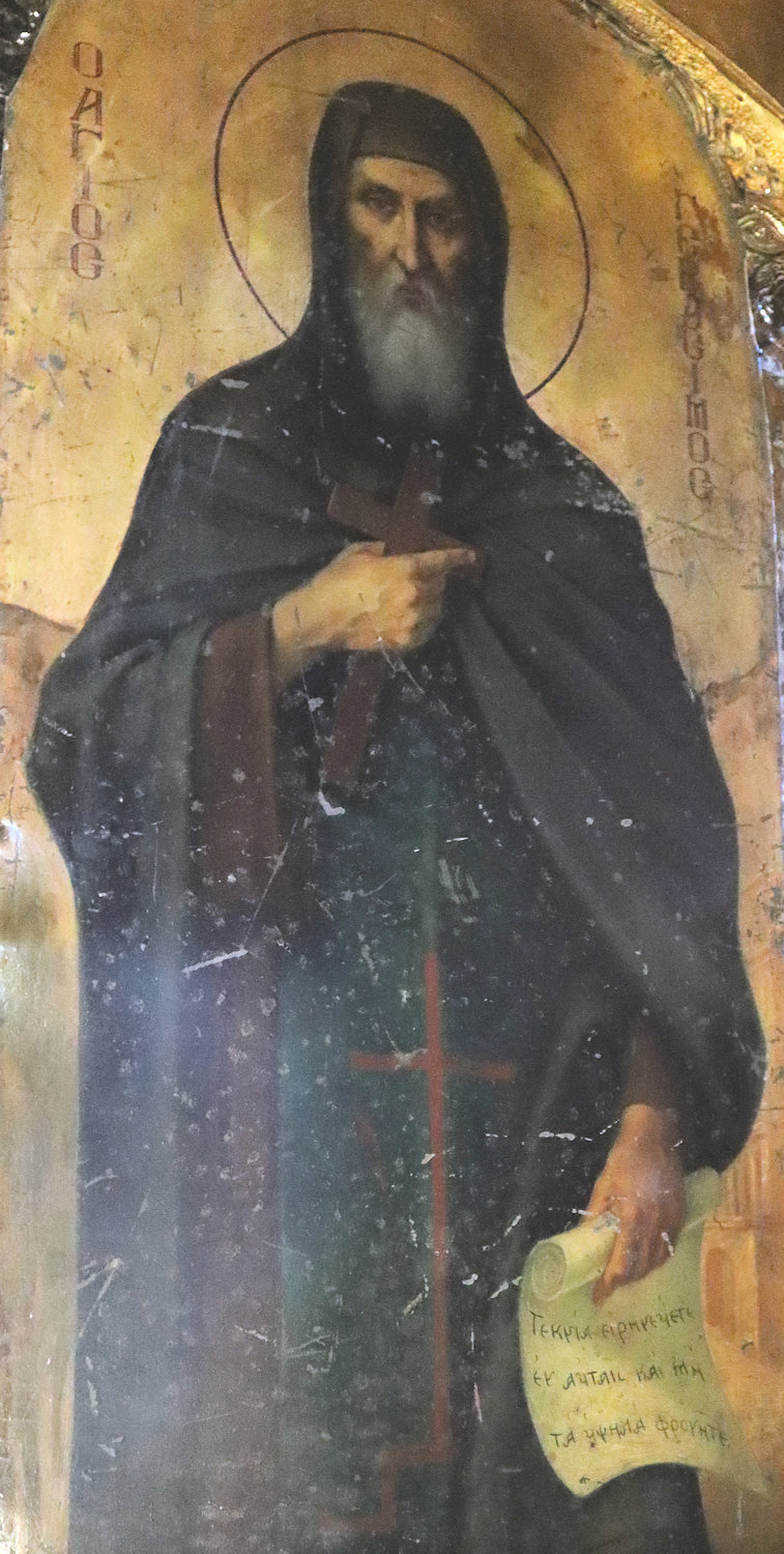 Ikone im Katholikon seines Klosters nahe Omala