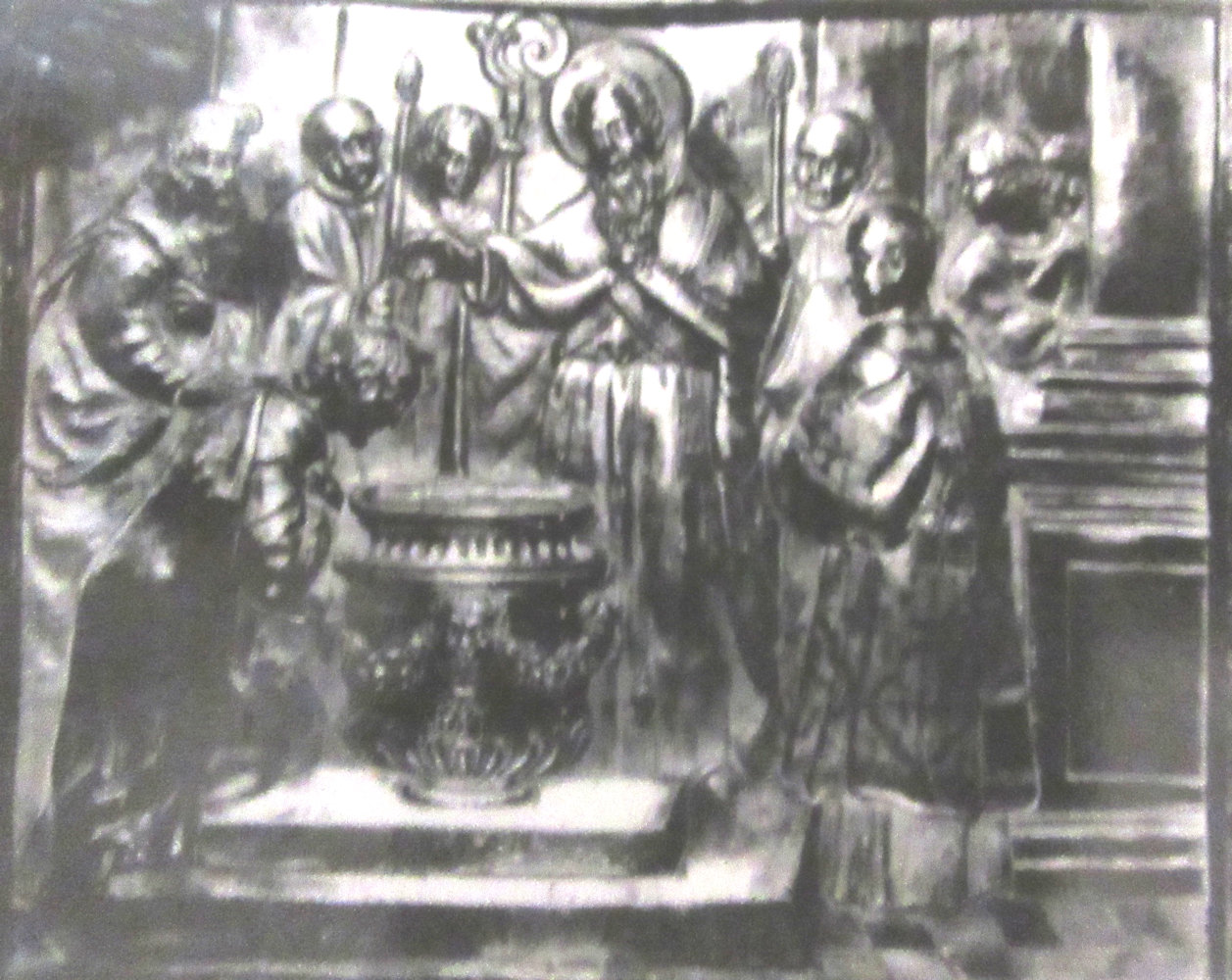 Silberrelief: Gerland und Graf Roger, auf dem Reliquienschrein, 1653, im Diözesanmuseuem in Agrigent