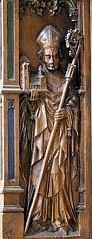 Godehard-Statue, 1466, im Chorgestühl der Basilika St. Godehard in Hildesheim