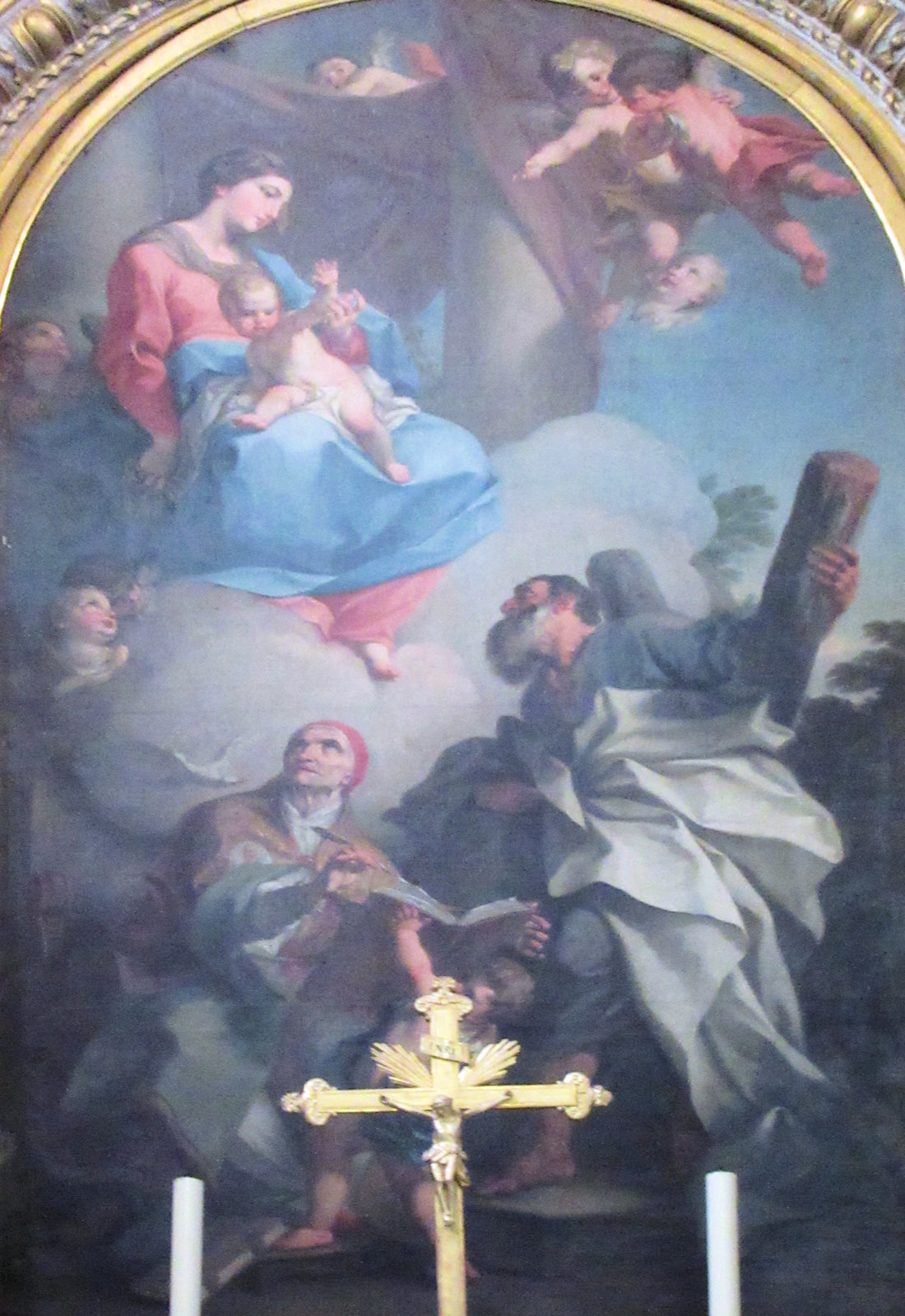 Antonio Balestra: Gregor mit Andreas, dem er das von ihm gegründete Kloster weihte, Altarbild, 1734, in der Kirche San Gregorio Magno al Celio in Rom