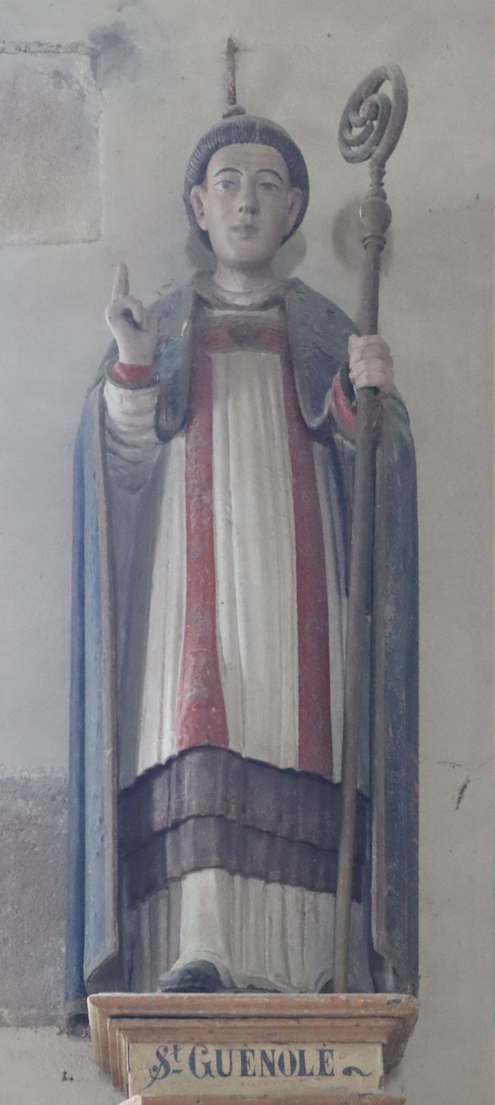 Statue in der Kirche in Saint-Hernin bei Quimper