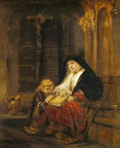 Rembrandt Harmensz van Rijn (Werkstatt): Hanna mit Samuel, 1650, in der National Gallery in Edinburgh
