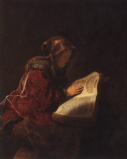 Rembrandt: Bildnis seiner Mutter als Prophetin Hanna, 1631, im Rijksmuseum in Amsterdam