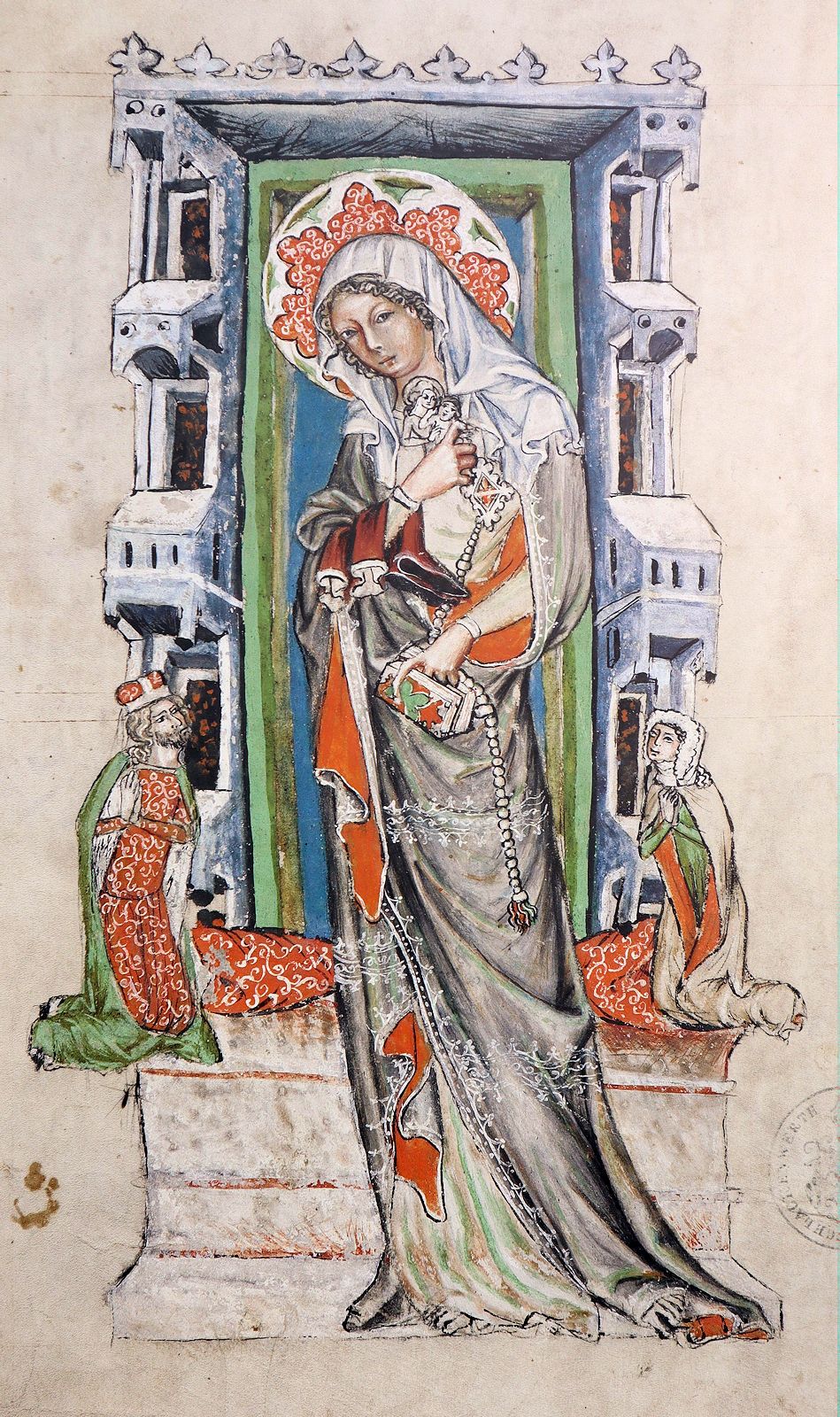 Miniatur, 1353, „Schlackenwerther Codex”, die erste deutsche Übersetzung der Hedwigslegende