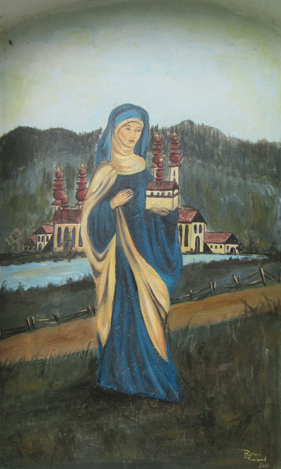 Roland Mutter: Bild, 2012, in einem Marterl unterhalb der Pfarrkirche in Lieding