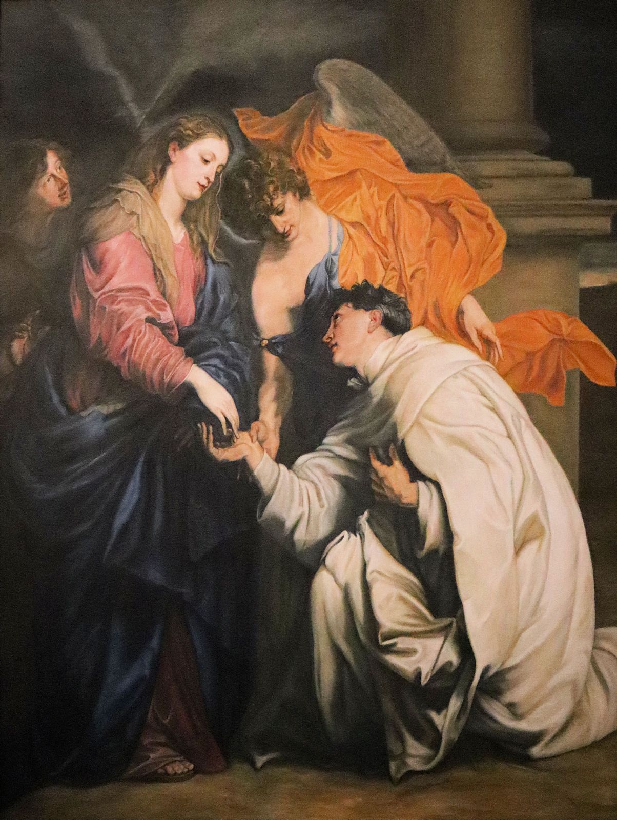 Antonius van Dyck: Maria bei der mystischen Vermählung mit Hermann Joseph, 1629, im Kunsthistorischen Museum in Wien, Kopie im Kloster Steinfeld