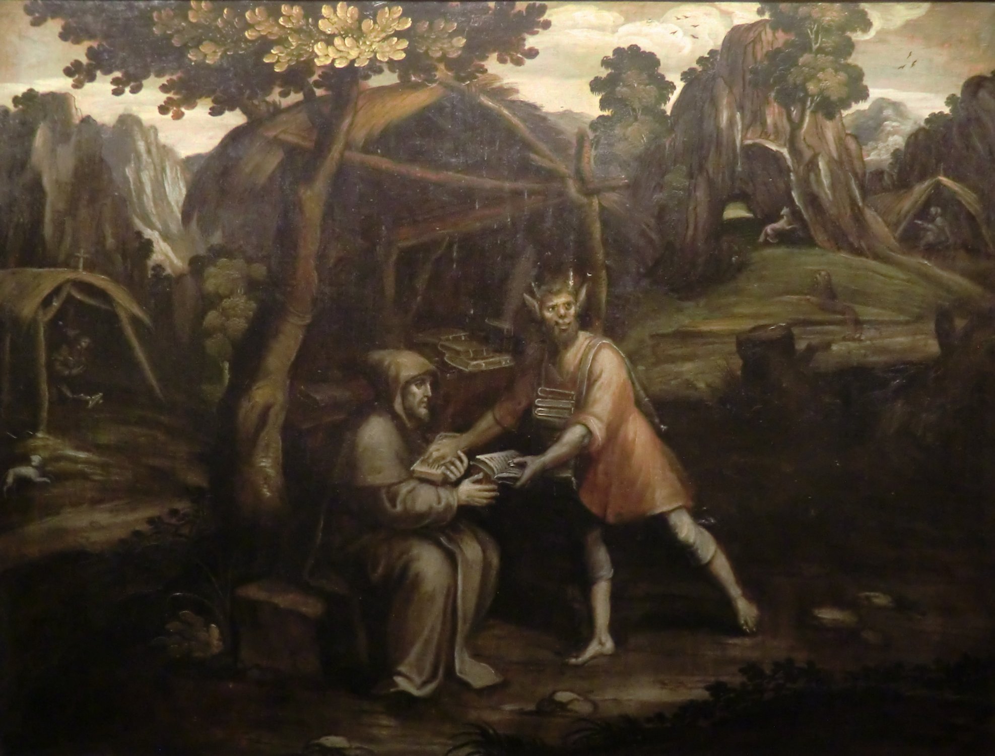 Simão Rodrigues: Der Teufel nimmt Hieronymus die heiligen Bücher und gibt ihm weltliche, um 1570