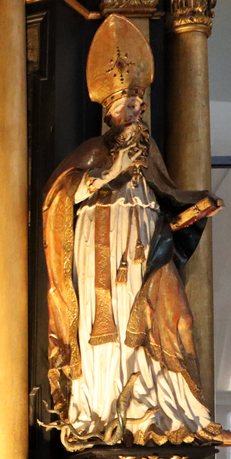 Franz Anton Koch: Statue am Johannes-Altar, 1742, in der Kirche des ehemaligen Klosters Mondsee in Oberösterreich