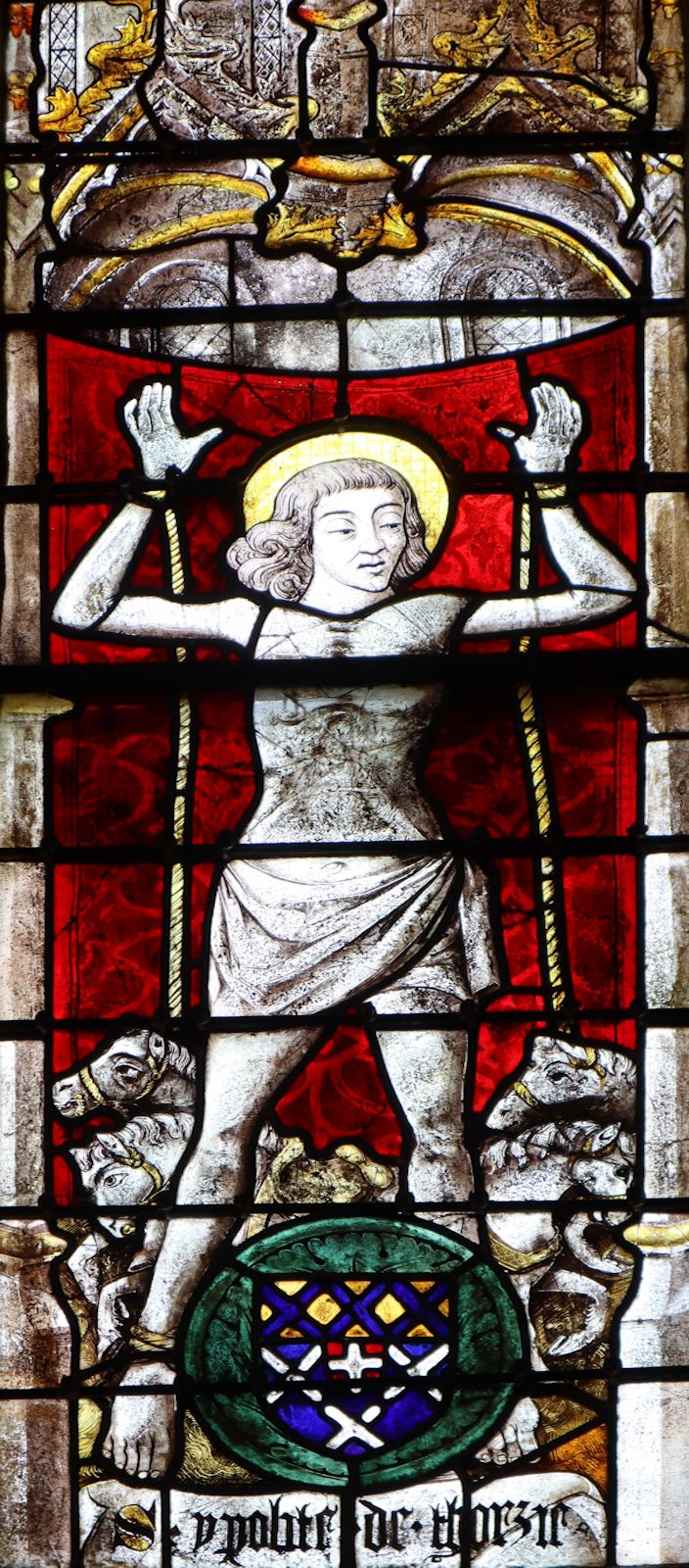 Glasfenster, um 1585, in der Pfarrkirche in Ambierle bei Saint-Étienne