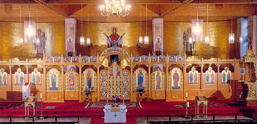 Ikonostase in der ukrainischen orthodxen Kathedrale Maria Schutz und St. Andreas in München