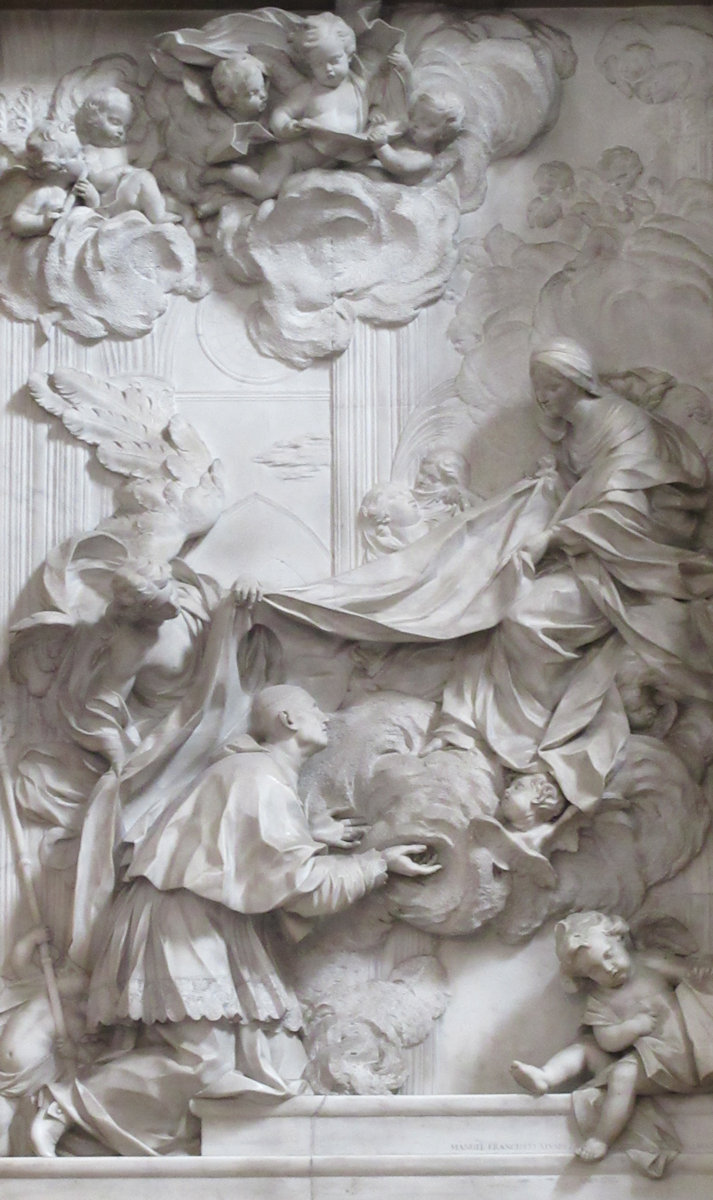 Manuel Francisco Álvarez: die Überreichung der Kasel an Ildefons, 18. Jahrhundert, in der Ildefons-Kapelle der Kathedrale in Toledo