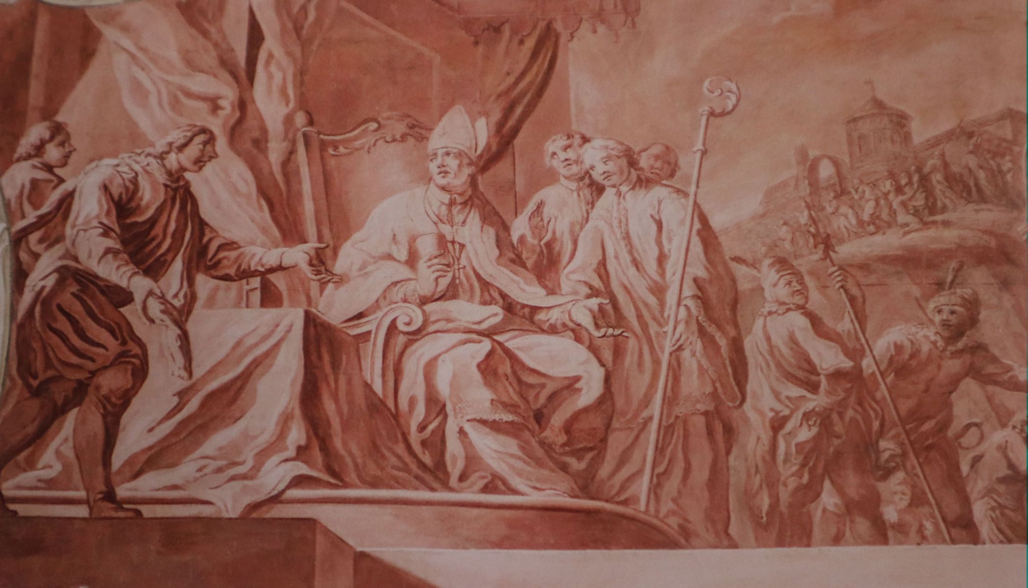 Fresko: Isfried als Bischof von Ratzeburg, in der Kirche des ehemaligen Klosters in Windberg