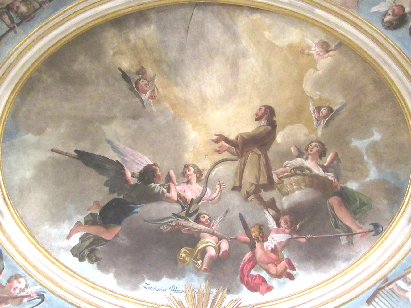 Zacarías González Velázquez: Isidors Aufnahme in den Himmel, 1789, Deckengemälde in der Isidor-Kapelle