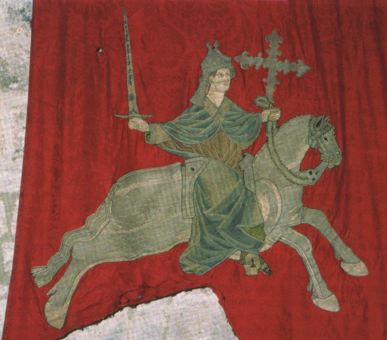 Wandteppich: Isidor im Kampf gegen die Mauren, 12. Jahrhundert