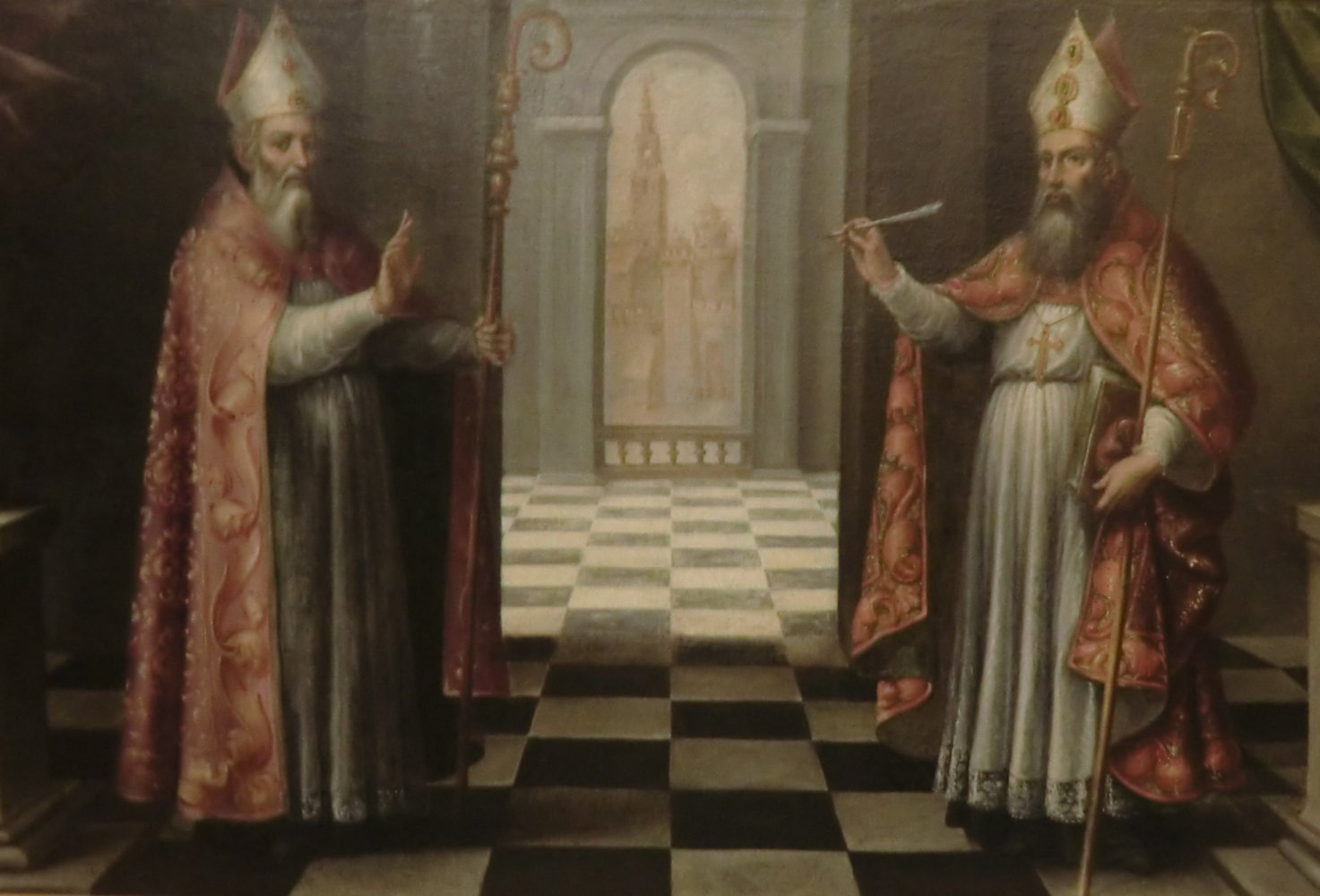 Ignacio de Ríes: Leander (links) und Isidor, um 1652, in der Kathedrale in Sevilla