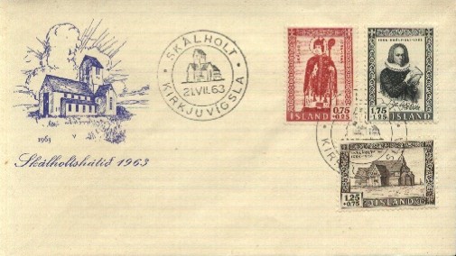 Ersttagsbrief der isländischen Post zum Kirchenjubiläum in Skálholt
