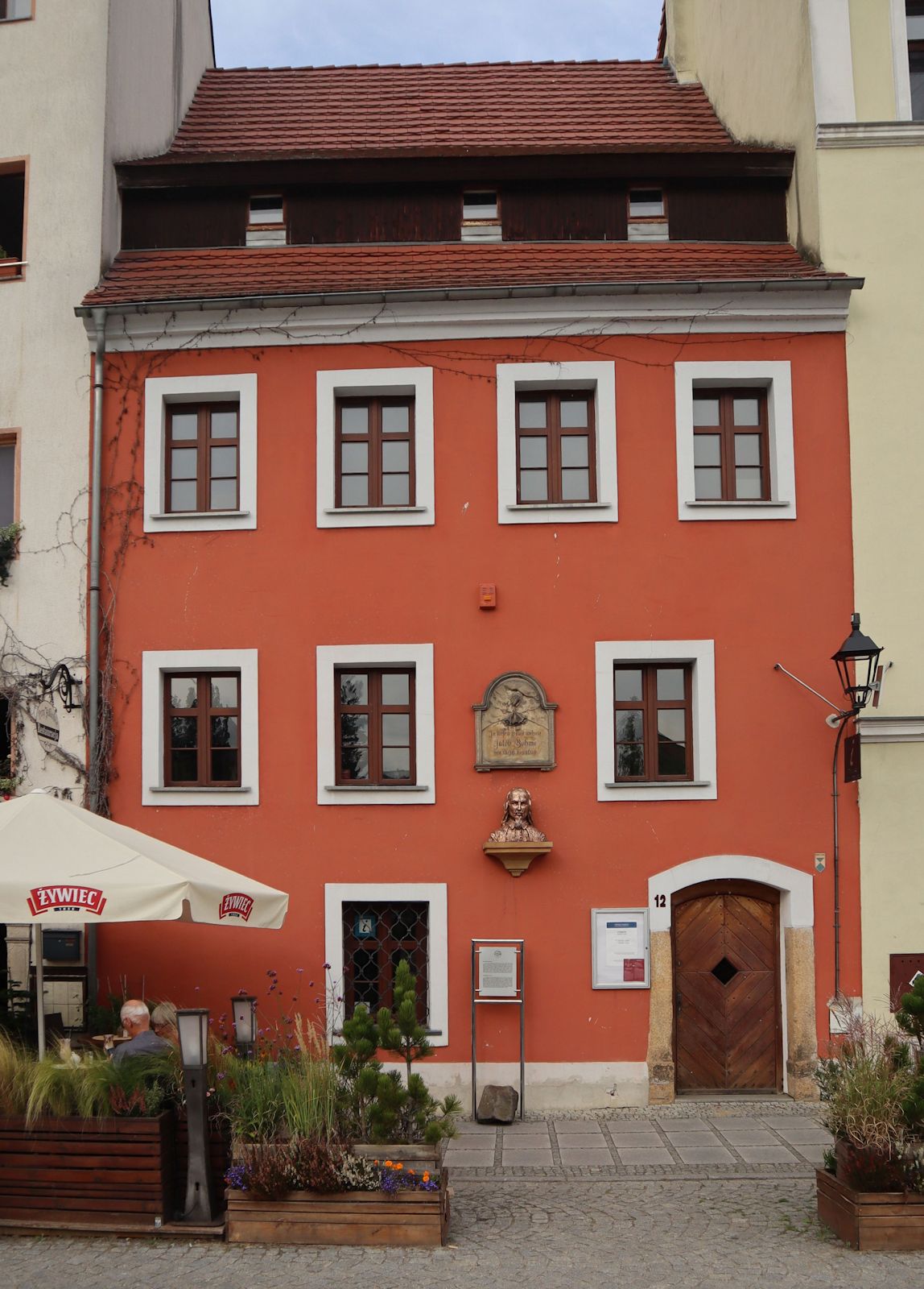 Böhmes Wohnhaus in Görlitz - heute im polnischen Zgorzelec - 1599 bis 1610 mit Büste und Inschrift