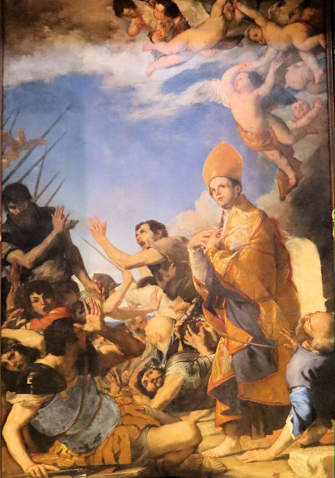 José de Ribera: Januarius entkommt dem glühenden Ofen, 1646, in der Januarius-Kapelle der Kathedrale in Neapel