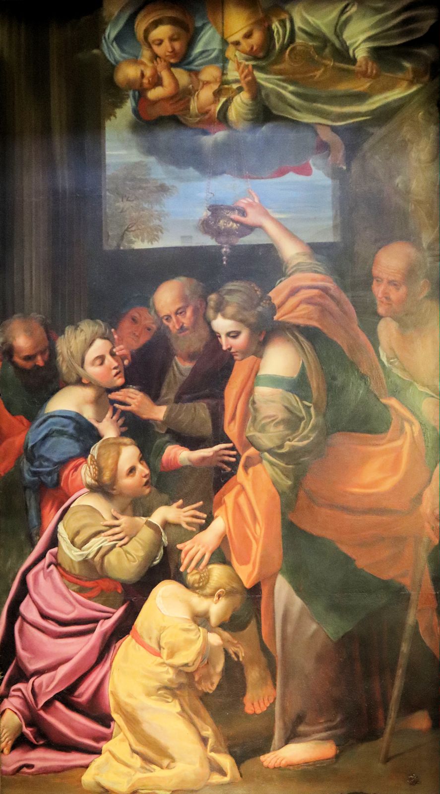 Domenichino: Kranke werden durch das Januarius-Öl geheilt, 1641, in der Januarius-Kapelle der Kathedrale in Neapel