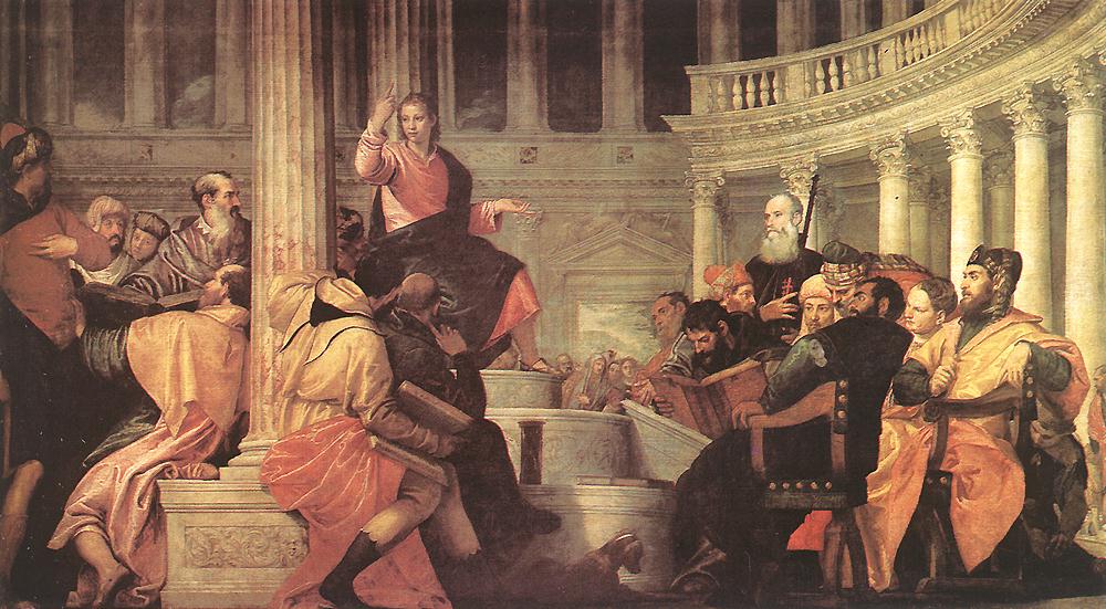 Paolo Veronese: Jesus unter den Gelehrten im Tempel, um 1558, im Nationalmuseum del Prado in Madrid