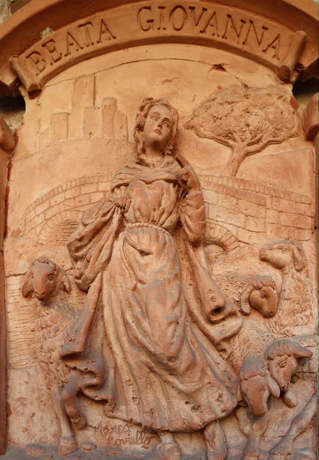 Terracottarelief, 1500, an der  Johanneskirche in Signa