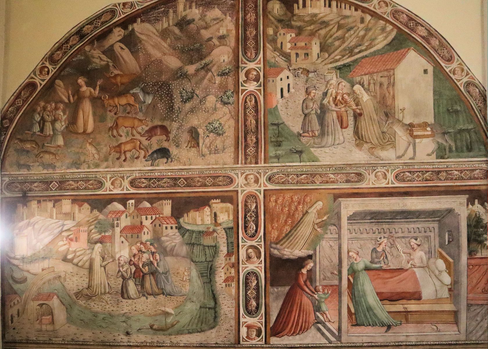 Fresko: Szenen aus dem Leben von Johanna, in der Johanneskirche in Signa