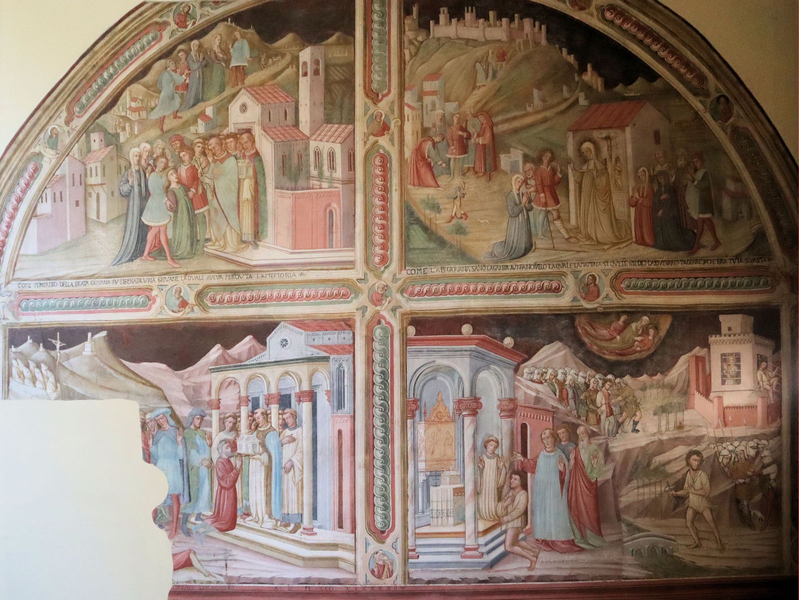 Fresko: Szenen aus dem Leben von Johanna, in der Johanneskirche in Signa