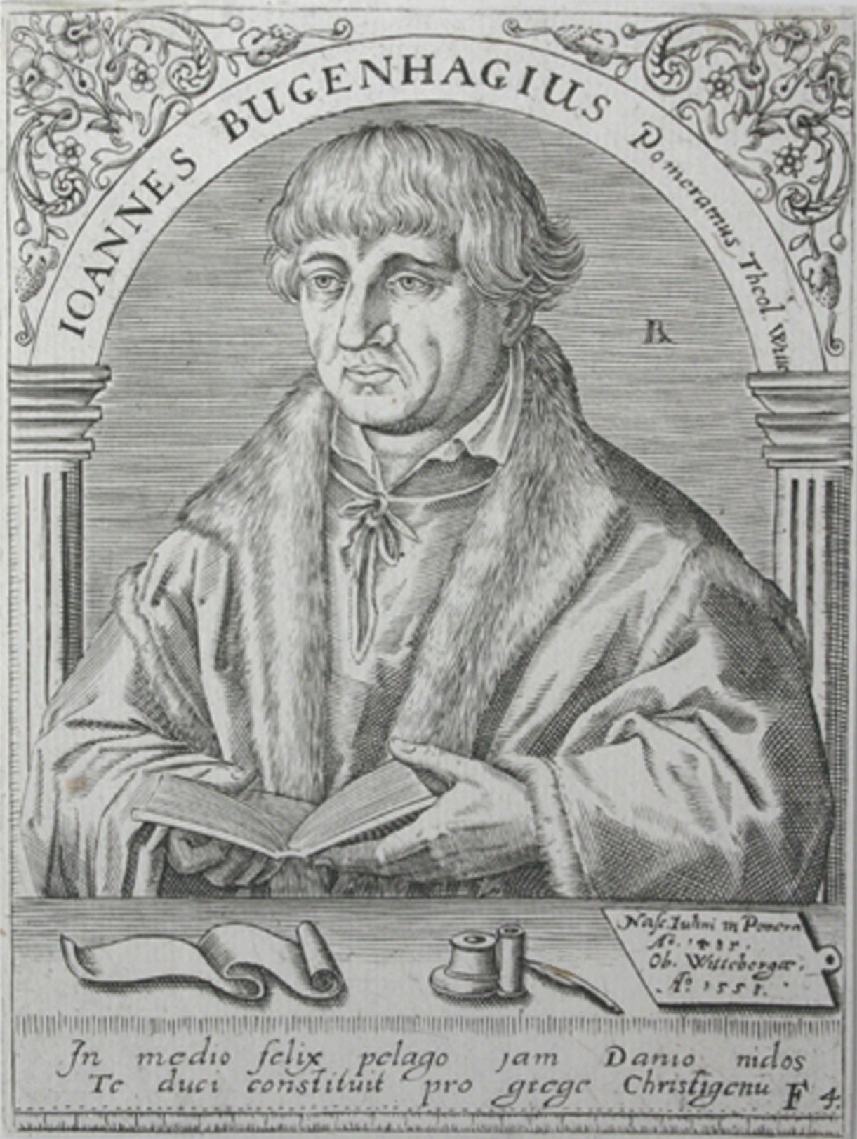 Johannes Bugenhagen. Aus: Jean Jacques Boissard: Bibliotheca sive Thesaurus virtutis, Frankfurt am Mein 1627