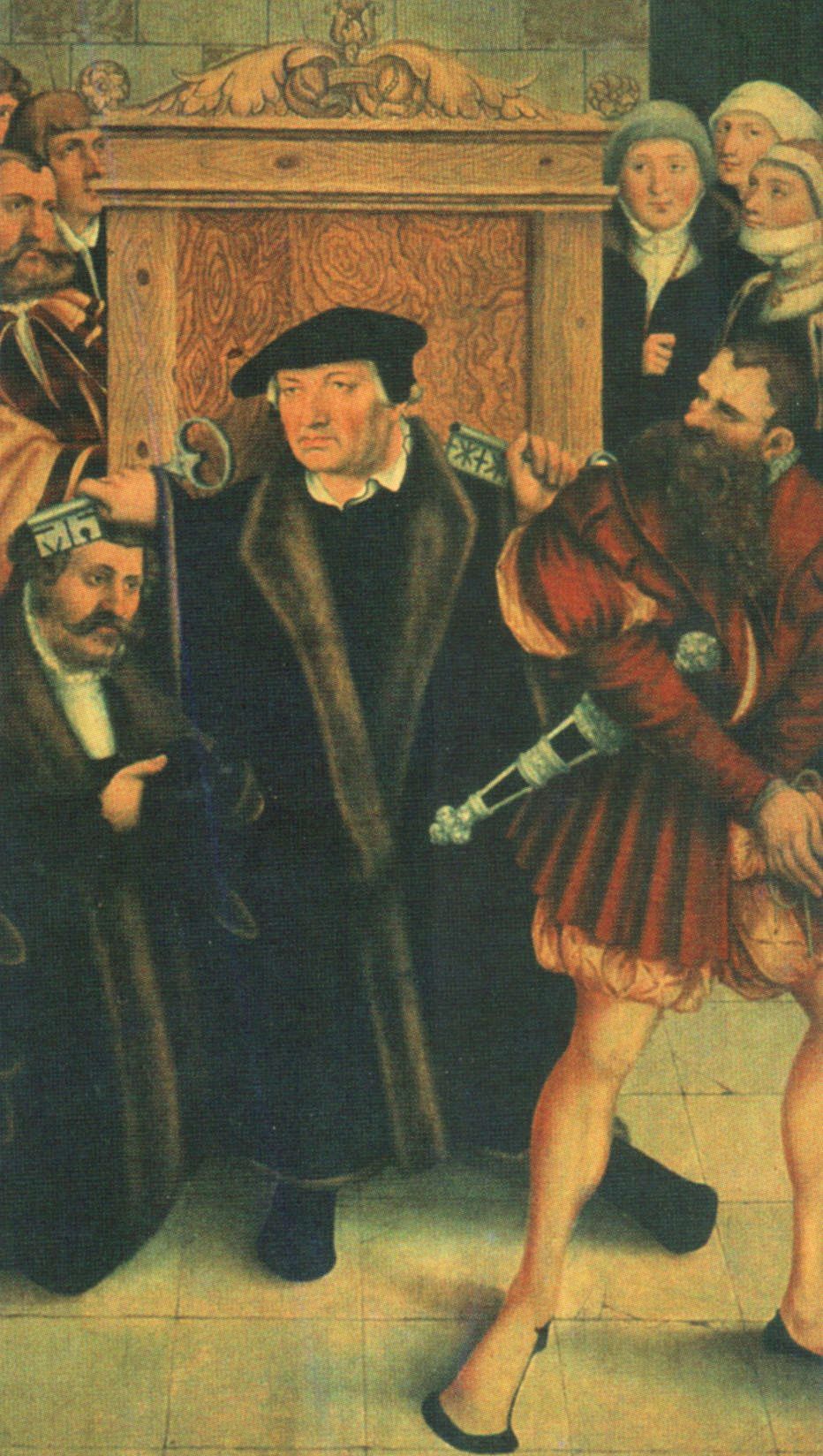 Lukas Cranach der Ältere Johannes Bugenhagen nimmt die Beichte ab, Altarbild in der Stadtkirche in Wittenberg