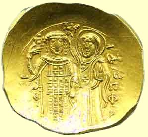 Münze aus Magnesia: Johannes III. wird von Maria gekrönt